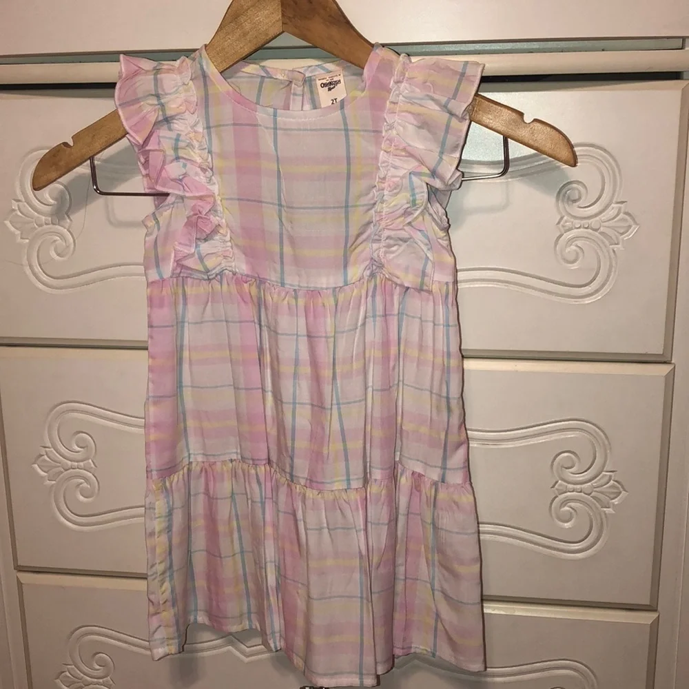 🌸Oshkosh Bgosh 2&3 sizes Ruffle plaid dress NWT